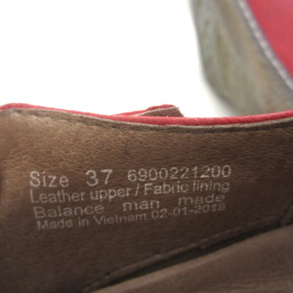 Dansko Loralie 37 US 6.5 7 Burnished Red Leather Hidden Wedge Mary Jane VGUC - Picture 13 of 16